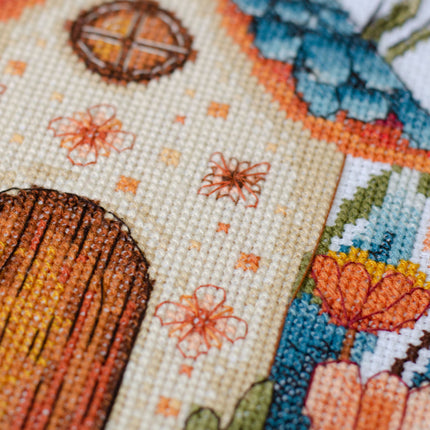 DIY Cross Stitch Kit " Sing for us, little bird! " 8.3x7.9 in