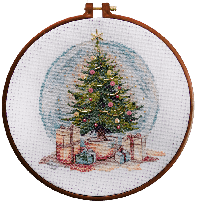 DIY Cross Stitch Kit "Moment Before Christmas" 6.7x7.5 in