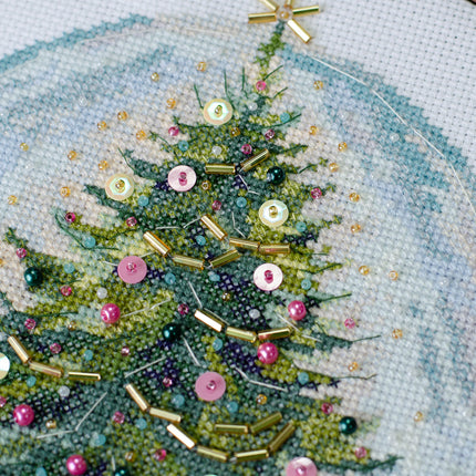 DIY Cross Stitch Kit "Moment Before Christmas" 6.7x7.5 in