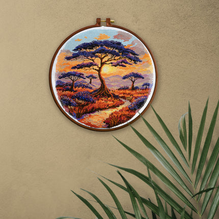 DIY Cross Stitch Kit "Spaces of Savannah" 9.1x8.7 in