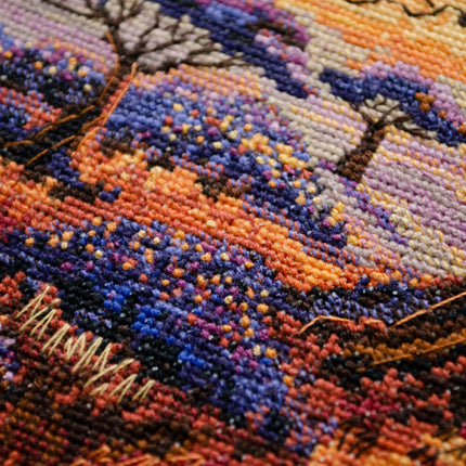 DIY Cross Stitch Kit "Spaces of Savannah" 9.1x8.7 in