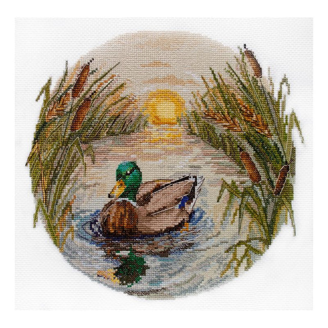 DIY Cross Stitch Kit "Evening swim" 9.8x9.1 in