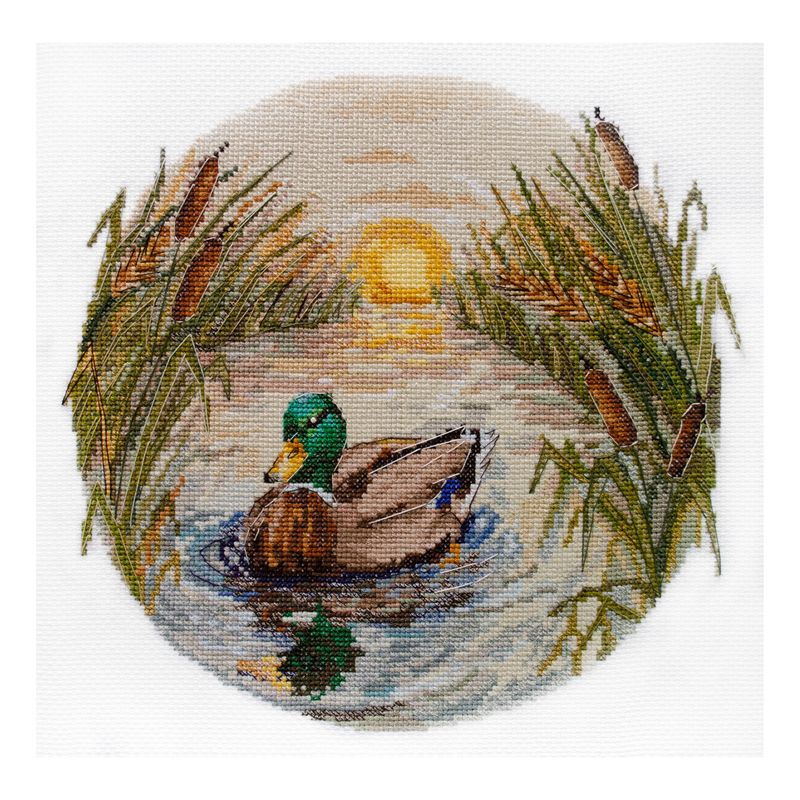 DIY Cross Stitch Kit "Evening swim" 9.8x9.1 in