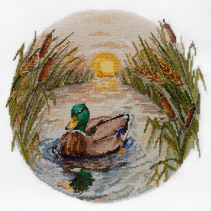 DIY Cross Stitch Kit "Evening swim" 9.8x9.1 in