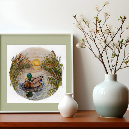 DIY Cross Stitch Kit "Evening swim" 9.8x9.1 in