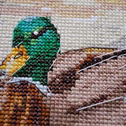 DIY Cross Stitch Kit "Evening swim" 9.8x9.1 in
