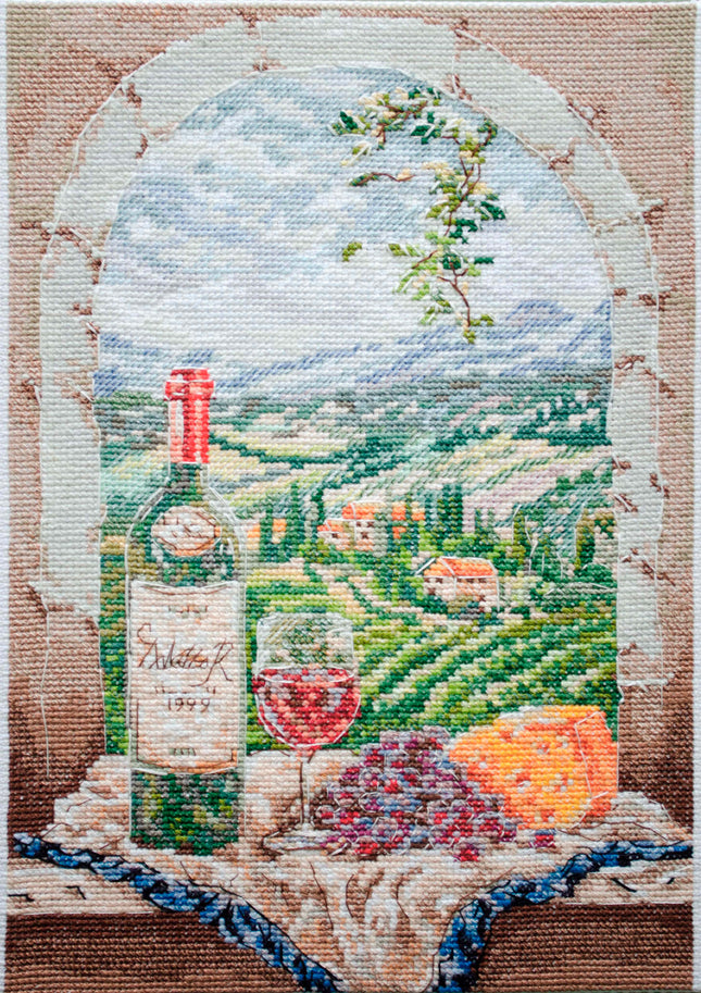 DIY Cross Stitch Kit "Sommelier's Dream" 7.9x11.4 in