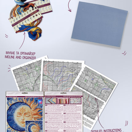 DIY Cross Stitch Kit "Heavenly Couple" 12.2x11.8 in