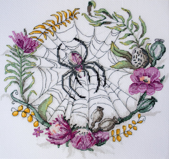 DIY Cross Stitch Kit "Lace of the Invisible World" 10.2x9.8 in