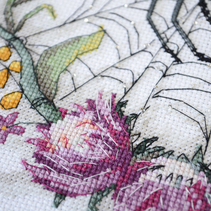 DIY Cross Stitch Kit "Lace of the Invisible World" 10.2x9.8 in