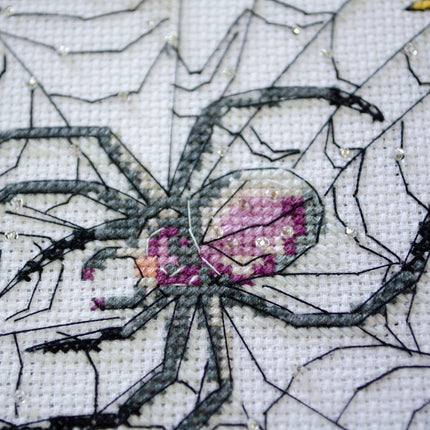 DIY Cross Stitch Kit "Lace of the Invisible World" 10.2x9.8 in