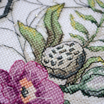 DIY Cross Stitch Kit "Lace of the Invisible World" 10.2x9.8 in