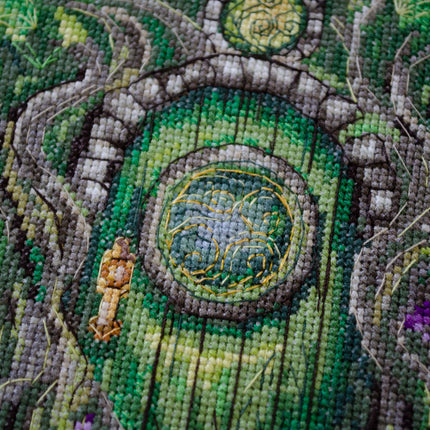 DIY Cross Stitch Kit " Where the elves livе" 7.9x8.3 in