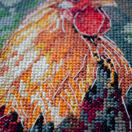 DIY Cross Stitch Kit "Rooster in the Yard" 9.1x11.8 in