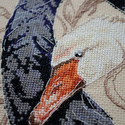 DIY Cross Stitch Kit "Swans of love" 8.3x14.2 in