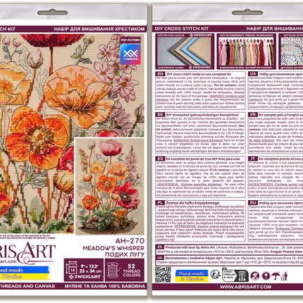 DIY Cross Stitch Kit "Meadow's Whisper" 9.1x13.4 in
