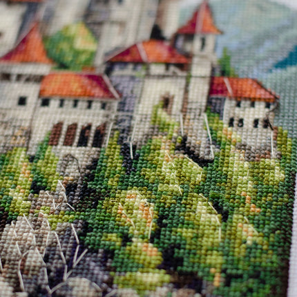 DIY Cross Stitch Kit "Among the Clouds" 9.1x15.7 in
