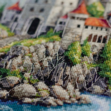 DIY Cross Stitch Kit "Among the Clouds" 9.1x15.7 in