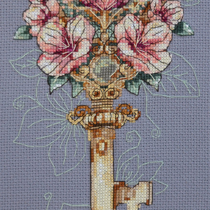 DIY Cross Stitch Kit "Key to Feelings" 5.1x10.2 in