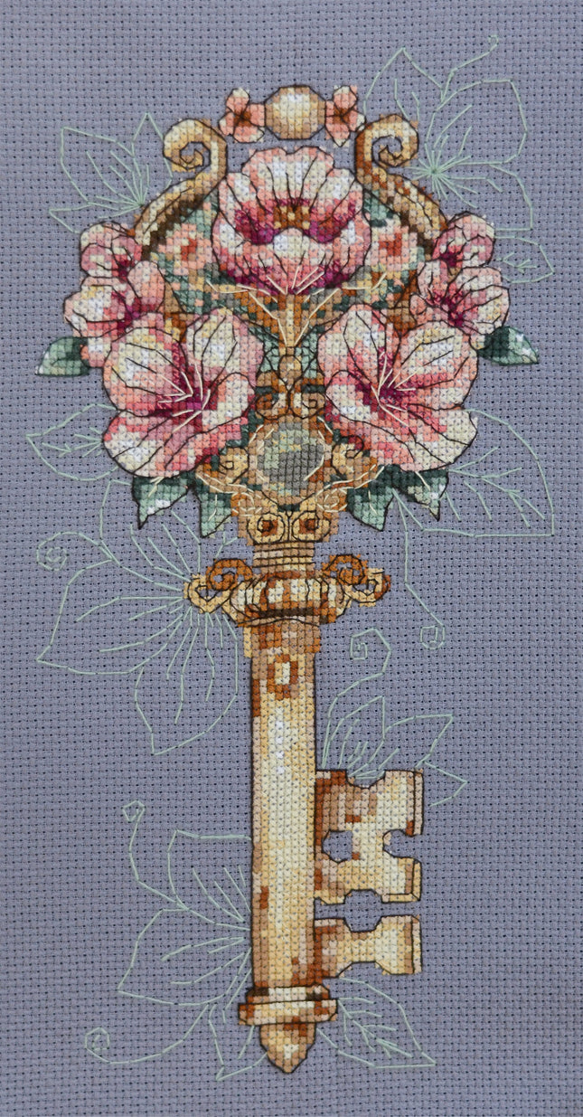 DIY Cross Stitch Kit "Key to Feelings" 5.1x10.2 in
