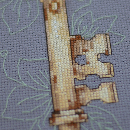 DIY Cross Stitch Kit "Key to Feelings" 5.1x10.2 in