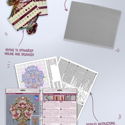 DIY Cross Stitch Kit "Key to Feelings" 5.1x10.2 in