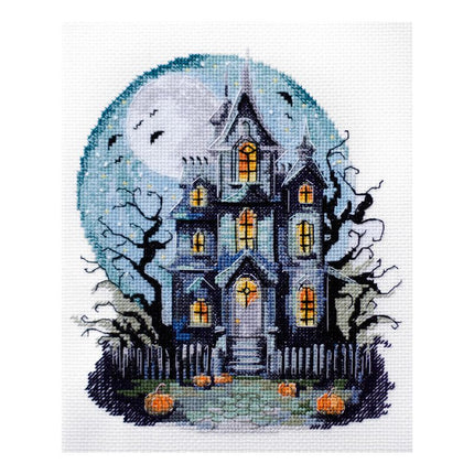 DIY Cross Stitch Kit "Haunted House" 6.7x7.9 in