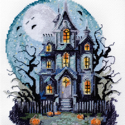 DIY Cross Stitch Kit "Haunted House" 6.7x7.9 in