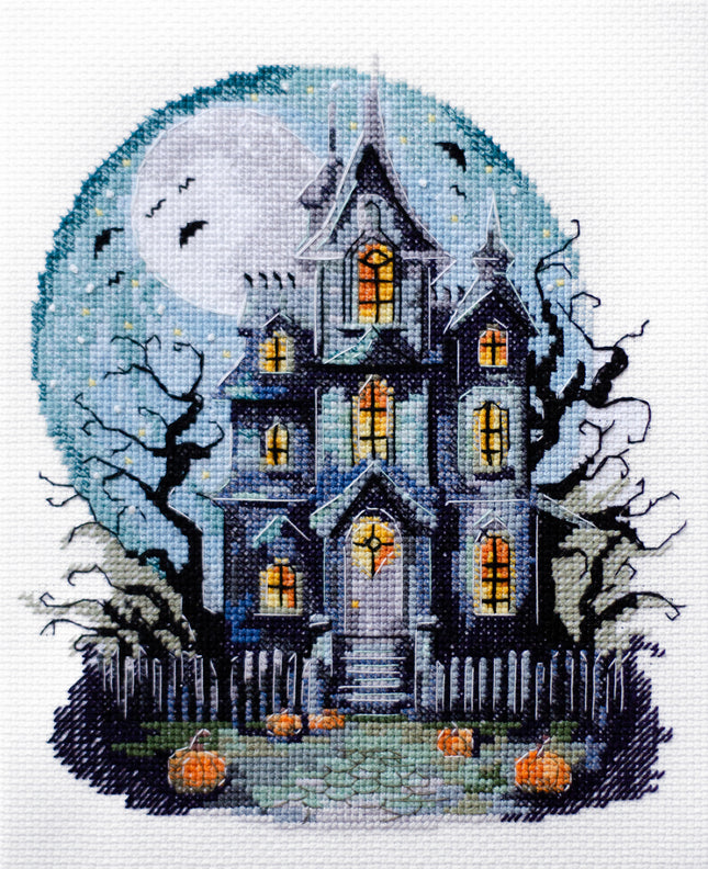 DIY Cross Stitch Kit "Haunted House" 6.7x7.9 in