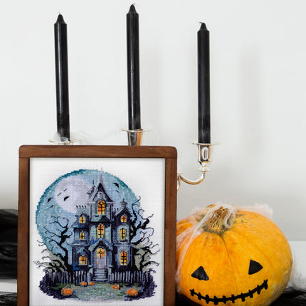 DIY Cross Stitch Kit "Haunted House" 6.7x7.9 in