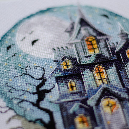 DIY Cross Stitch Kit "Haunted House" 6.7x7.9 in