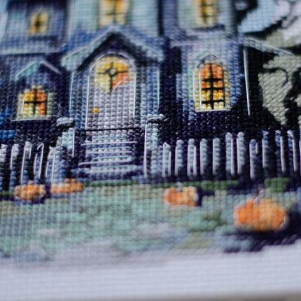 DIY Cross Stitch Kit "Haunted House" 6.7x7.9 in