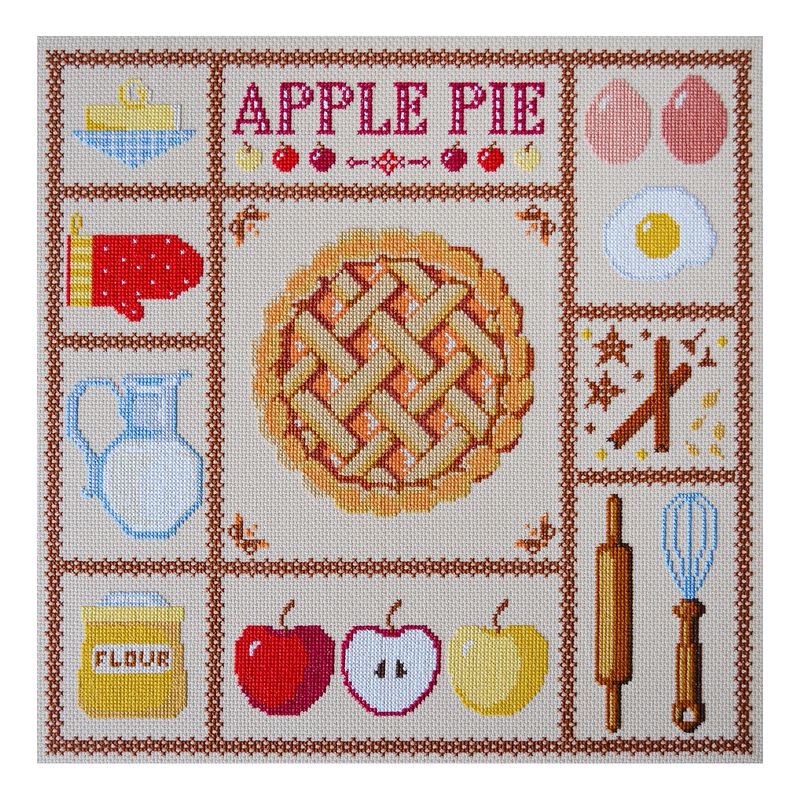 DIY Cross Stitch Kit "Cross-stitch kits Apple pie" 13.8x13.8 in