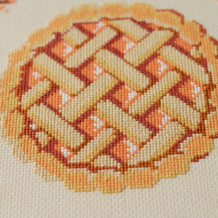 DIY Cross Stitch Kit "Cross-stitch kits Apple pie" 13.8x13.8 in