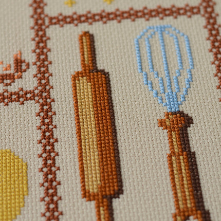 DIY Cross Stitch Kit "Cross-stitch kits Apple pie" 13.8x13.8 in