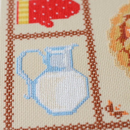 DIY Cross Stitch Kit "Cross-stitch kits Apple pie" 13.8x13.8 in