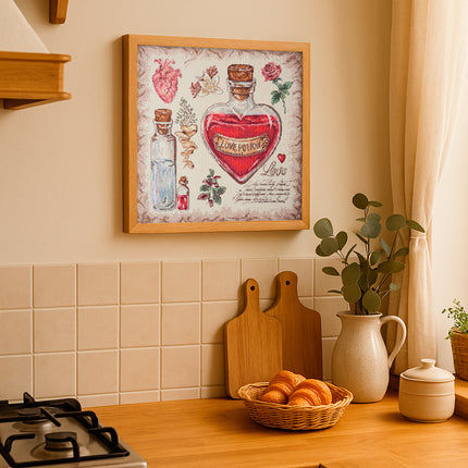 DIY Cross Stitch Kit "Recipe for love" 11.8x11.8 in