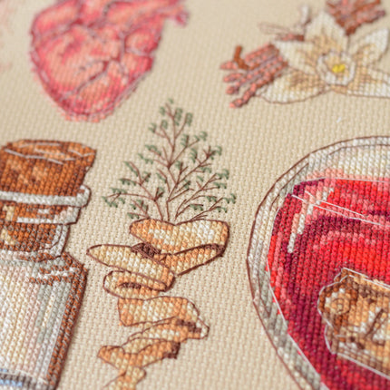 DIY Cross Stitch Kit "Recipe for love" 11.8x11.8 in