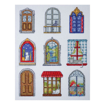 DIY Cross Stitch Kit "9 little cozy tales" 7.1x9.4 in