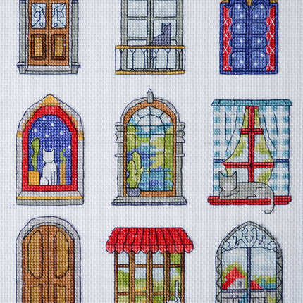 DIY Cross Stitch Kit "9 little cozy tales" 7.1x9.4 in