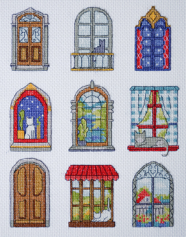 DIY Cross Stitch Kit "9 little cozy tales" 7.1x9.4 in