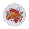 DIY Cross Stitch Kit "Redcurrant Croissant" 7.9x7.9 in