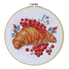 DIY Cross Stitch Kit "Redcurrant Croissant" 7.9x7.9 in