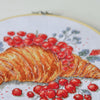 DIY Cross Stitch Kit "Redcurrant Croissant" 7.9x7.9 in