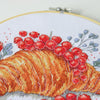 DIY Cross Stitch Kit "Redcurrant Croissant" 7.9x7.9 in