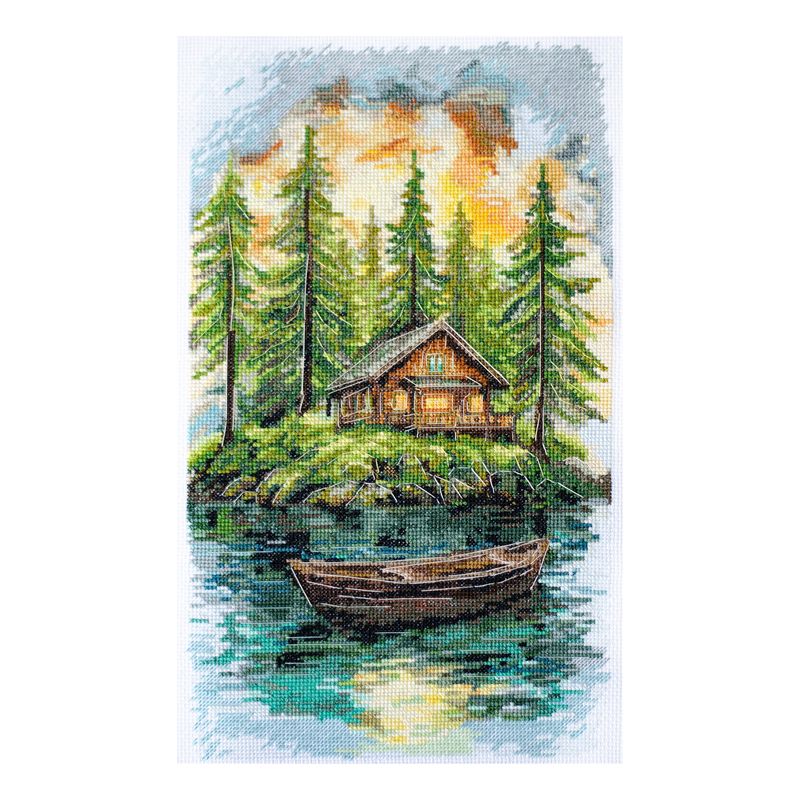 DIY Cross Stitch Kit "Silence in the forest" 7.9x13.8 in