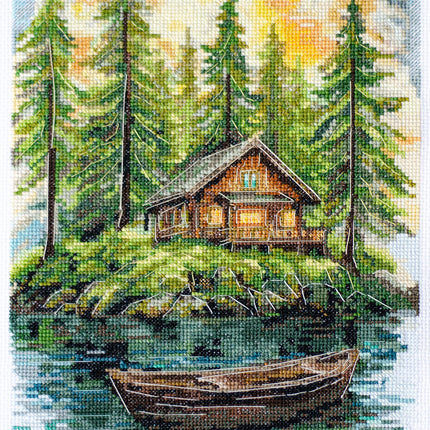 DIY Cross Stitch Kit "Silence in the forest" 7.9x13.8 in