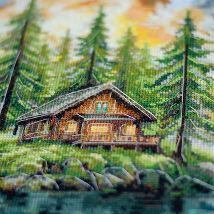 DIY Cross Stitch Kit "Silence in the forest" 7.9x13.8 in