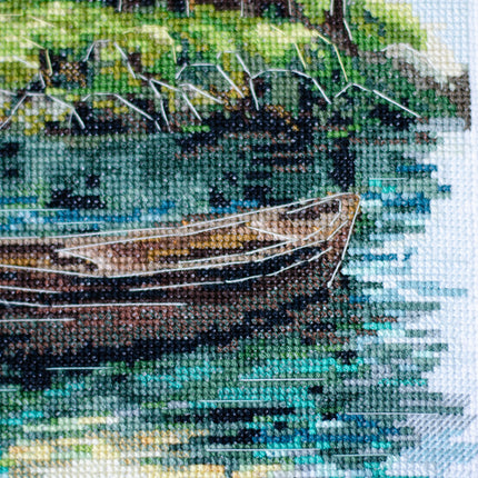 DIY Cross Stitch Kit "Silence in the forest" 7.9x13.8 in