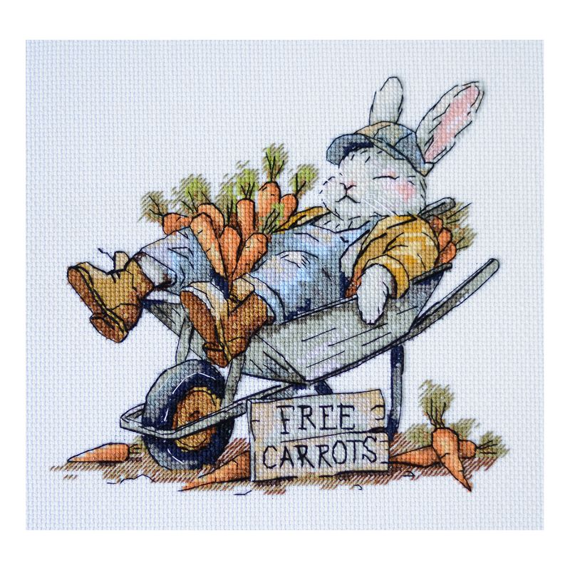 DIY Cross Stitch Kit "Free carrots " 7.9x7.1 in